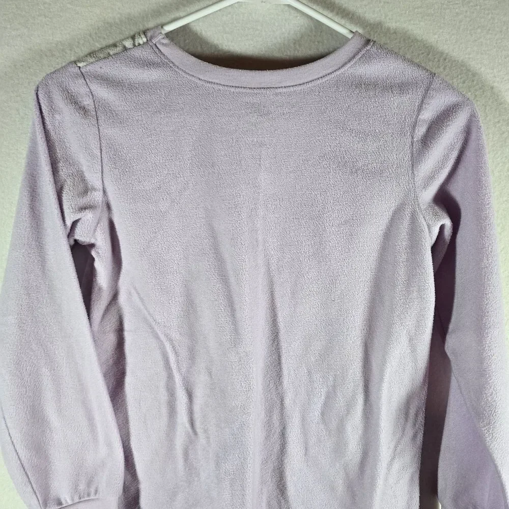 Girls Purple Unicorn Pajamas Sweatshirt & Heart Pants Sleep Set Size 10/12